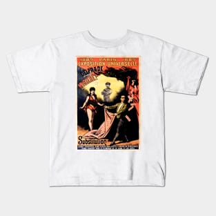 1889 Paris Delprade Mystere! Substitution Vintage Magic Performances Poster Kids T-Shirt